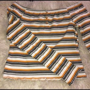 Stripped off the shoulder top